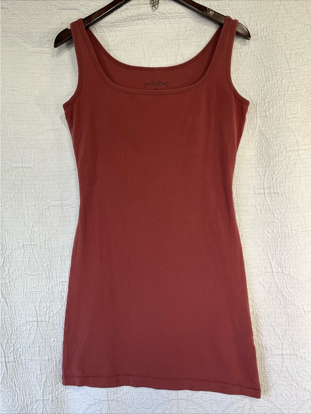 Peruvian Connection Bodycon Tank Dress S Pima Cotton Terracotta Sleeveless Mini